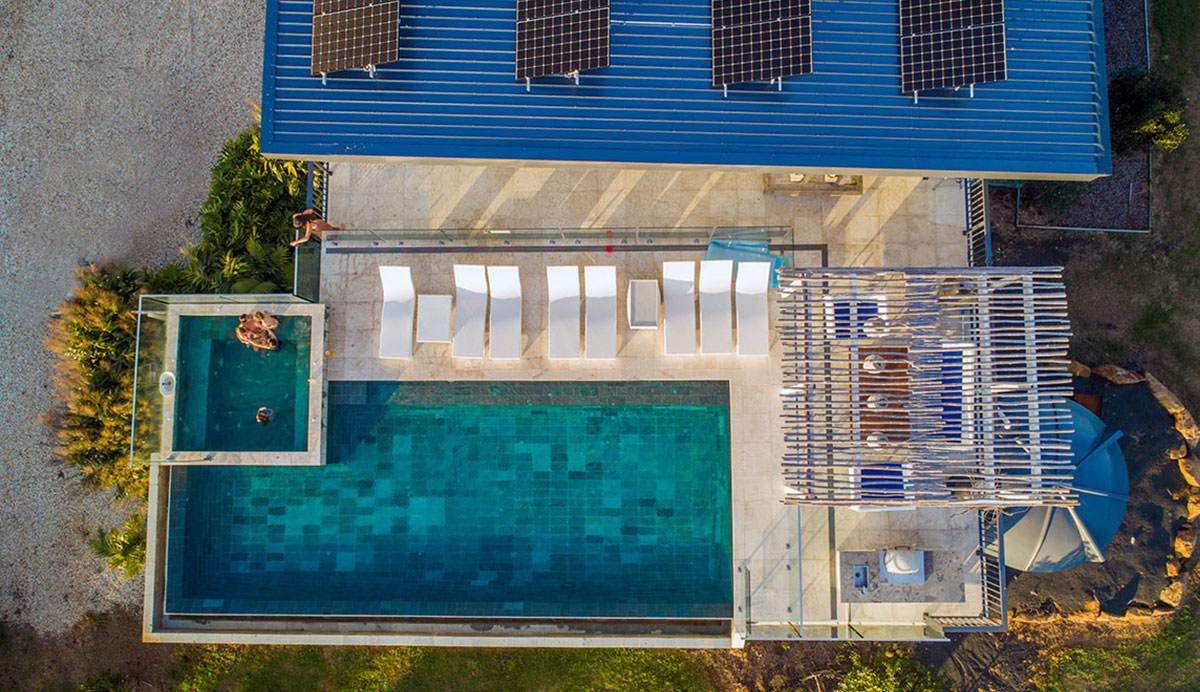 overhead pool view